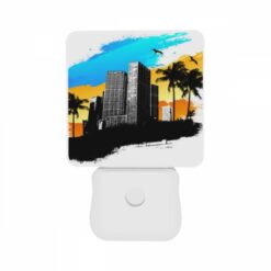 Night Light Set Of 2, A Black And White Drawing Of A City With A Bird Flying Above It. -Nuas Diy Shop ed5e49a0d9a5448c7b026466512e8135da1e98c4