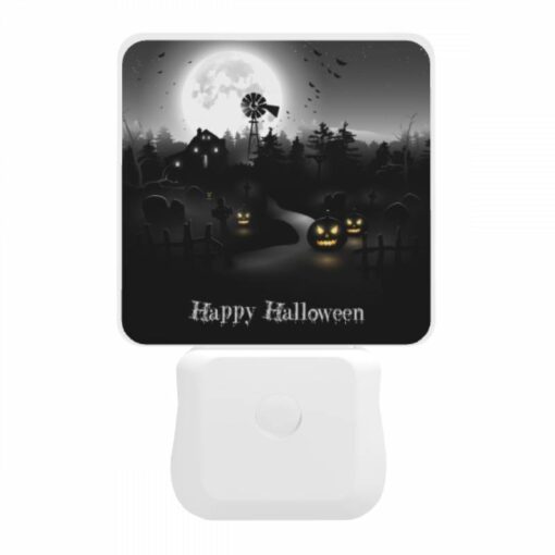 Night Light, A Black And White Image Of A Halloween Scene With A Moon -Nuas Diy Shop ed6a38596ed481e7cf4cee474ad66343f966ec57