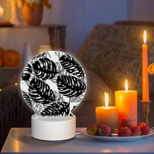 Round Acrylic Night Light, A Pattern Of Black And White Zebra Stripes. -Nuas Diy Shop ed8edf760e3ca43b7c08891c07c99d4051393f58