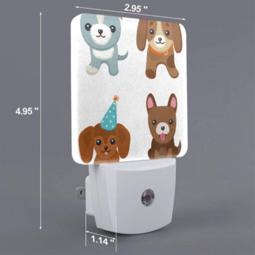 Night Light Set Of 2, Four Different Colored Dogs Wearing Party Hats. -Nuas Diy Shop ed918ee5de4bbf62ae8e893f3797e4fde412aa04