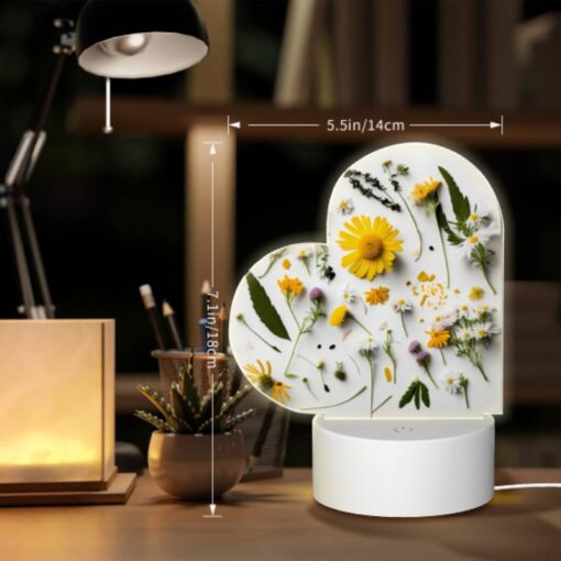 Love Acrylic Night Light, A Collection Of Flowers And Leaves On A White Background. -Nuas Diy Shop edb35e4c592c621a0341fa40097e5564b608c3f1