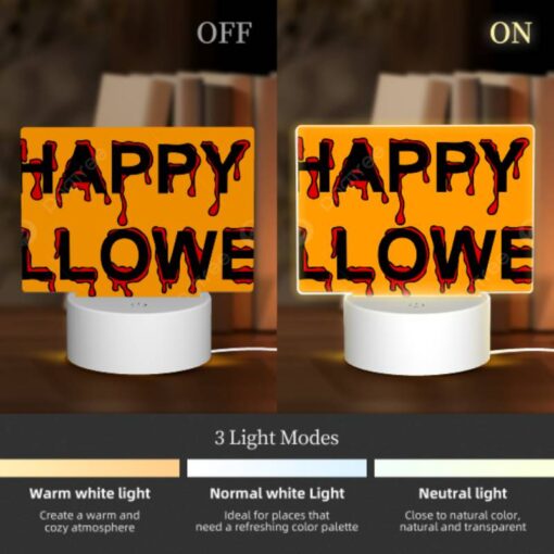 Rectangular Acrylic Night Light, A Happy Halloween Sign With Red Letters. -Nuas Diy Shop edc05821ab0c7dd4eaf6ce09491c02f8395ac90f