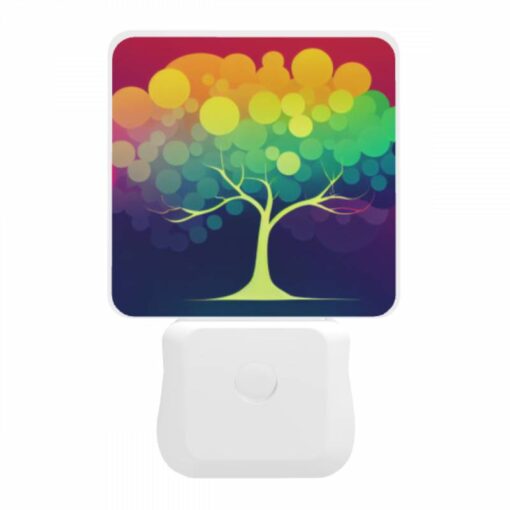 Night Light, A Colorful Tree With A Yellow -Nuas Diy Shop edddc1baac685ff3840b9224b6fa40f3047c9cef
