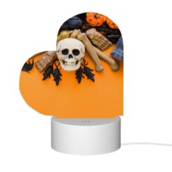 Love Acrylic Night Light, A Skeleton And A Skull Are On A Table With A Bat And A Book. -Nuas Diy Shop ee424bcf8c82c844847de6c7f7e2342cf4d02727