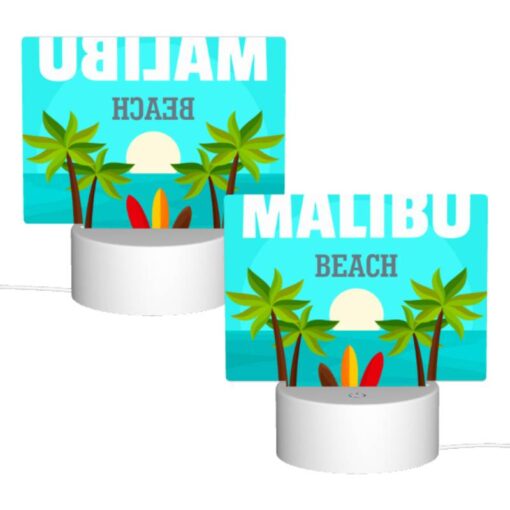 Rectangular Acrylic Night Light, A Beach Scene With A Sunset And Palm Trees. -Nuas Diy Shop ee43ad6b8bd454c5a0679d63e8b95ec7406d18cd