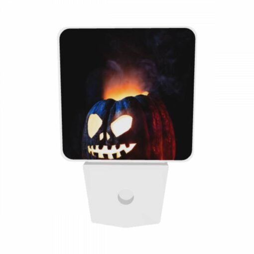 Night Light Set Of 2, A Carved Pumpkin With A Face And A Flame In The Background. -Nuas Diy Shop eeefdbe9dfc15b6db0035c2a23236c78e95951bb