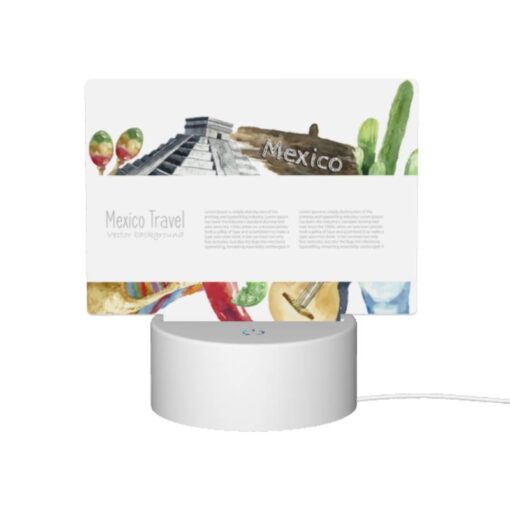Rectangular Acrylic Night Light, A Colorful Poster Of Mexico With A Variety Of Foods And Landmarks. -Nuas Diy Shop ef3cb105836d0e76f8e28001fbd2dd9da07411ca