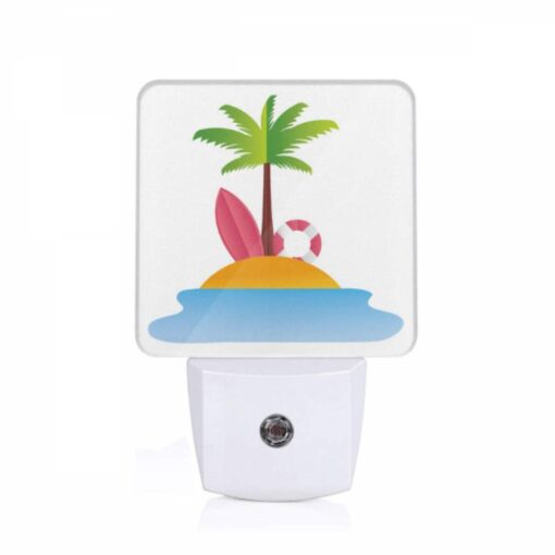 Night Light, A Palm Tree Is On A Tropical Island. -Nuas Diy Shop f003454f2fe15c6cb95f49db67df19de788d3eb9