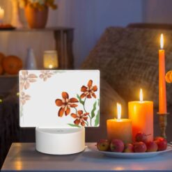 Rectangular Acrylic Night Light, A Picture Of Flowers With A White Background. -Nuas Diy Shop f084fff3a8c09a9e8a05f9dfe8ee2fe4dda75a35