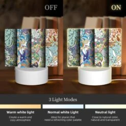 Rectangular Acrylic Night Light, Four Colorful And Intricate Designs Are Displayed Side By Side. -Nuas Diy Shop f0e6e58e35641886a0d26f6fa4f02a8f72fc861c