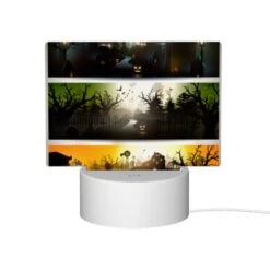 Rectangular Acrylic Night Light, Three Different Colored Pictures Of A Haunted House. -Nuas Diy Shop f100287a7f052582ccacf0ed9960dfa266e4feb5