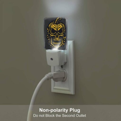 Night Light Set Of 2, A Skull With A Pumpkin Face. -Nuas Diy Shop f148e659b093fbe405ae685806d3b392238c9cf9
