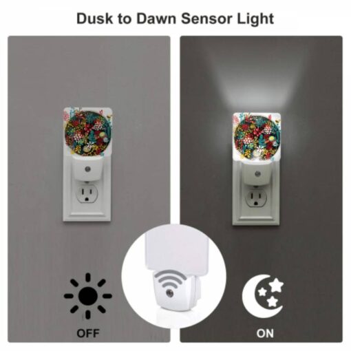 Night Light Set Of 2, A Colorful Circle With A Variety Of Plants And Fruits. -Nuas Diy Shop f1c667bcd27884c9a6689d62d9c3f2f099bdf32a
