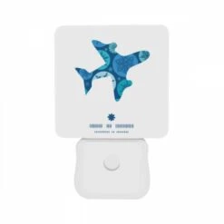 Night Light Set Of 2, A Blue And White Airplane With A Snowflake Pattern On The Tail. -Nuas Diy Shop f1d03fc546d3321d26fb6195e8cb55f41e6d9a91