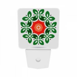 Night Light Set Of 2, A Green Leaf Design With A Red Center. -Nuas Diy Shop f222f7c3b68395175341fabd4543b4d9947e38e8