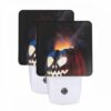Night Light Set Of 2, A Carved Pumpkin With A Face And A Flame In The Background. -Nuas Diy Shop f287aa59ad374f061c760914b963288fa30a6200