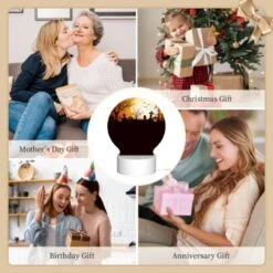 Round Acrylic Night Light, A Halloween Scene With A Full Moon And A Group Of Ghosts. -Nuas Diy Shop f2fa0831a00122fde04006393d483eb85832c8c2