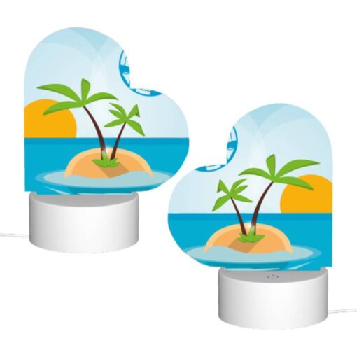 Love Acrylic Night Light, A Palm Tree Is Growing On A Small Island In The Middle Of The Ocean. -Nuas Diy Shop f34d2320e6e18d49ca68c368243350c9916cadbd