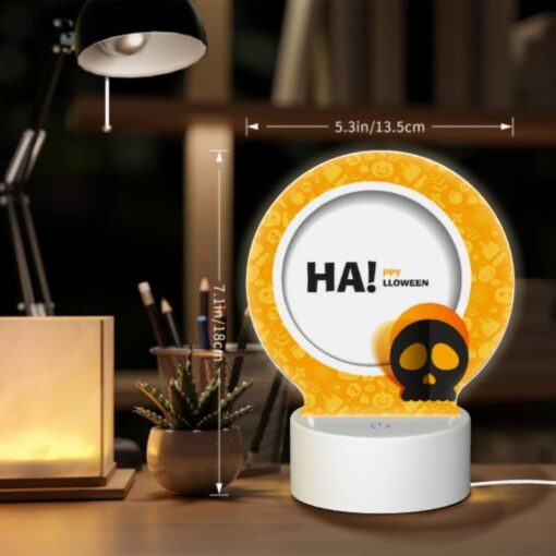 Round Acrylic Night Light, A Halloween Themed Plate With A Skull On It. -Nuas Diy Shop f3afdfdbcf2704f06d4be025a6670032c06741fd