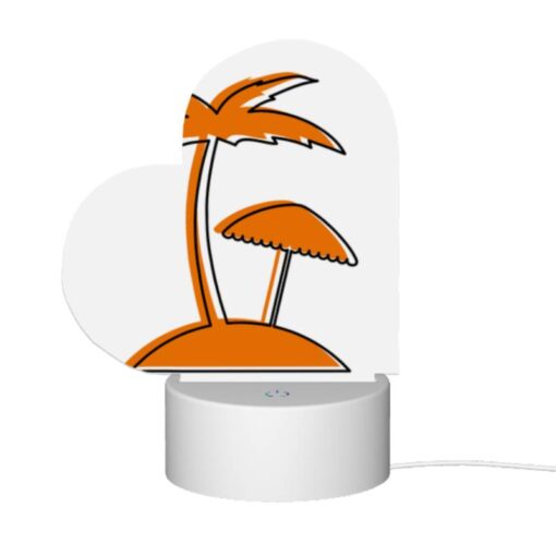 Love Acrylic Night Light, A Cartoon Drawing Of A Palm Tree With A Beach Umbrella. -Nuas Diy Shop f3fa54be581a7fe8fcd12967a7144c7ea9cf486d