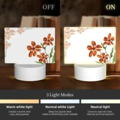 Rectangular Acrylic Night Light, A Picture Of Flowers With A White Background. -Nuas Diy Shop f46c7301372f1bea25d83ce4d1823bc9730db41c