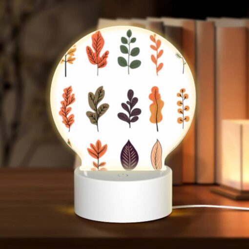 Round Acrylic Night Light, A Collection Of Different Colored Leaves. -Nuas Diy Shop f48f1b29d9d091e0e3f8a3a597ebe50321c32f07