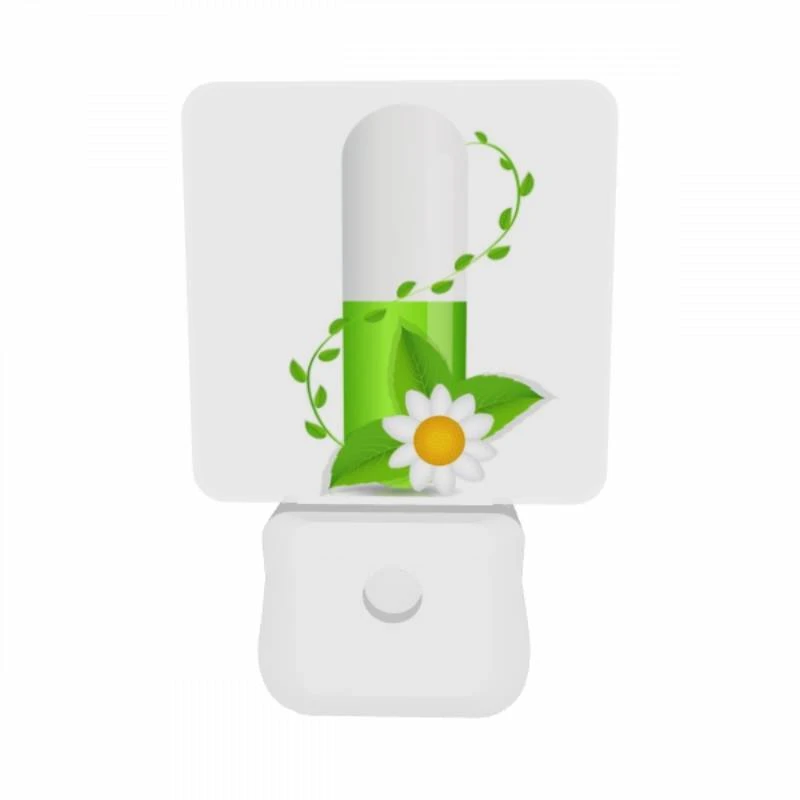 Night Light Set of 2, A green pill with a flower on it. Night Light Set Of 2, A Green Pill With A Flower On It. -Nuas Diy Shop f4e9025073861b9adaf37c976077c79c354fd981