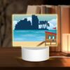 Rectangular Acrylic Night Light, A Beach Scene With A Lifeguard Tower And A Palm Tree. -Nuas Diy Shop f507283e497400db1800c1aa60ff77adc1c29234