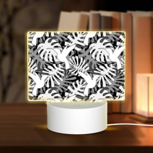 Rectangular Acrylic Night Light, A Pattern Of Hands And Birds On A Black And White Background. -Nuas Diy Shop f511954f8a6c4298b03871f66e8bf72eb02a54a4