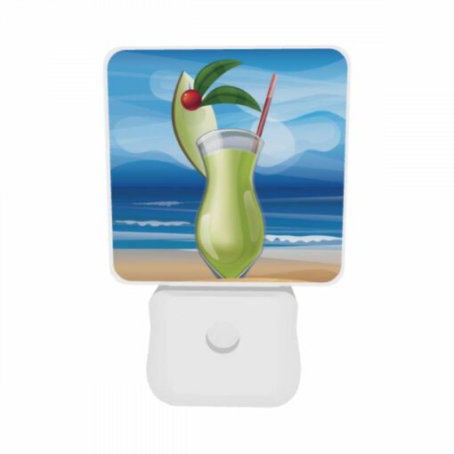 Night Light Set Of 2, A Green Drink With A Red Cherry On Top And A Straw In It. -Nuas Diy Shop f558672ea21ffd2edfbe8168f6332f6beb8442c2