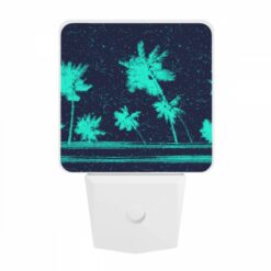 Night Light, A Blue And Green Image Of Palm Trees. -Nuas Diy Shop f5abc9f46921a75ea03636e462de007f0e7f571b