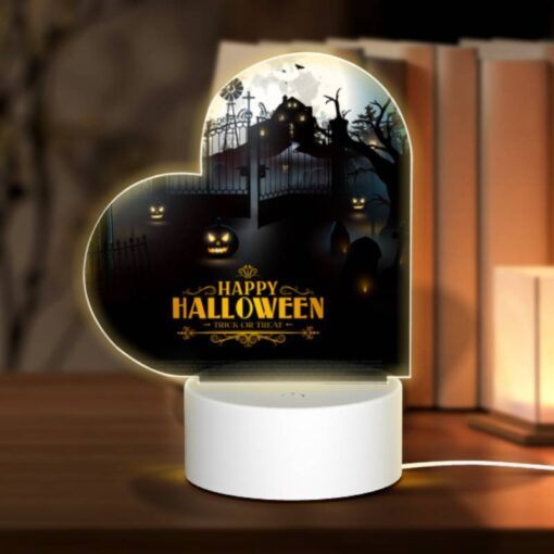 Love Acrylic Night Light, A Halloween Poster With A Fence And A Moon In The Background. -Nuas Diy Shop f5f9679f05789602b754e4d04d5c213f429d4d3e
