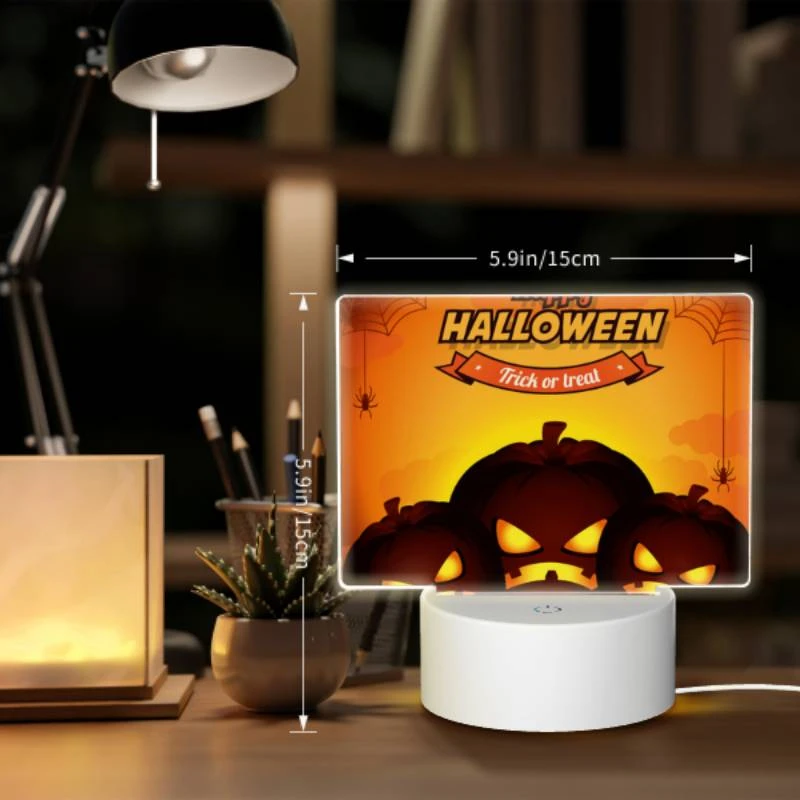 Rectangular Acrylic Night Light, Three pumpkins with scary faces on them. Rectangular Acrylic Night Light, Three Pumpkins With Scary Faces On Them. -Nuas Diy Shop f61223fc060893210b0b0843c66f725b1dd5fd88
