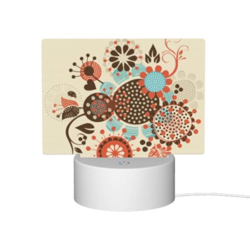 Rectangular Acrylic Night Light, A Colorful Flower Design With A Variety Of Flowers And Leaves. -Nuas Diy Shop f6162d9e3e6671169d628741f727a3aaff473f8e