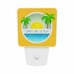 Night Light Set Of 2, A Sunny Day At The Beach With A Yellow Sun In The Sky. -Nuas Diy Shop f6540033d080eede107f547e4f9345b4df696d19