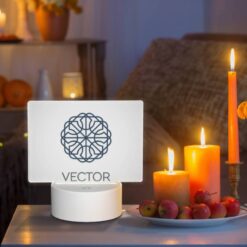 Rectangular Acrylic Night Light, A Blue And White Logo For Vector. -Nuas Diy Shop f66954253d9d81db79bcf16c68503b0c6d8c6c2f