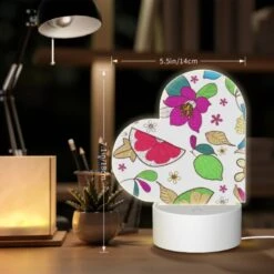 Love Acrylic Night Light, A Colorful Floral Pattern With Leaves And Flowers. -Nuas Diy Shop f689eab3e5ef25394ad6b43946db0ad850af167e