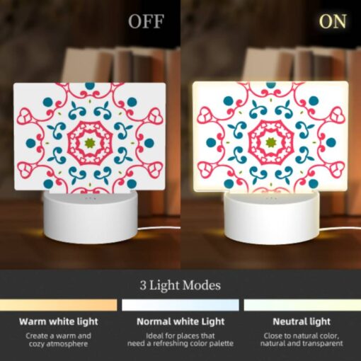 Rectangular Acrylic Night Light, A Colorful Heart-shaped Design With A Green Center. -Nuas Diy Shop f6a0c9faa90a9dac42e5859e582d4a8f0a4f5e0a