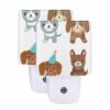 Night Light Set Of 2, Four Different Colored Dogs Wearing Party Hats. -Nuas Diy Shop f6ab212906920c6c332c02ed038a66bb24452e36
