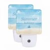 Night Light Set Of 2, A Blue And White Postcard With A Sailboat On It And The Words "Summer Holidays" Written On It. 2 Night Light Set Of 2, A Blue And White Postcard With A Sailboat On It And The Words "Summer Holidays" Written On It. -Nuas Diy Shop f6ed038f14869ca9d8a87b035d225e9b22942eca