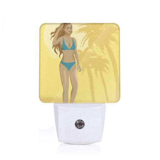 Night Light, A Woman Wearing A Blue Bikini Walks On The Beach. -Nuas Diy Shop f70068ec4340cccad24abfd3aaea60f5936ab890