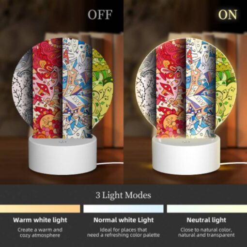 Round Acrylic Night Light, Four Different Colored Designs Of A Tree. -Nuas Diy Shop f72eca442b81fb3b1aac9acc8f706ee217c8a106