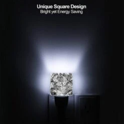 Night Light, A Black And White Image Of A Leafy Plant With A Pattern Of Dots. -Nuas Diy Shop f76c39217caf7a9711b709e5a7491e5af4f0ed53