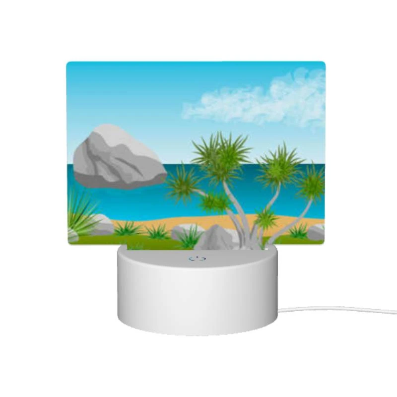 Rectangular Acrylic Night Light, A rocky beach with a few trees and a body of water. Rectangular Acrylic Night Light, A Rocky Beach With A Few Trees And A Body Of Water. -Nuas Diy Shop f7c57ea16cc08188727750160b1a0dca8e707ed5