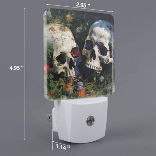 Night Light Set Of 2, Two Skulls Are Sitting In The Grass -Nuas Diy Shop f7c675aaf864fb56c319c29359379009ce20a404