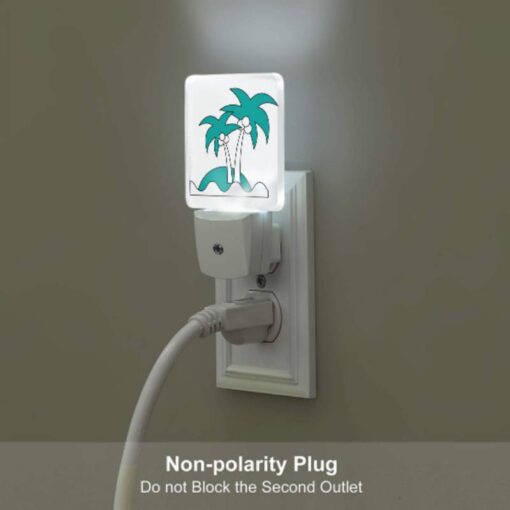 Night Light, A Drawing Of Two Palm Trees On A White Background. -Nuas Diy Shop f8110ccecd1f3541cae3fd906d8609a24db70582