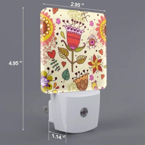Night Light Set Of 2, A Colorful Flower With A Red Center Is Surrounded By Other Flowers And Hearts. -Nuas Diy Shop f870eb57e84f0de92a665fa09b036b8684828832