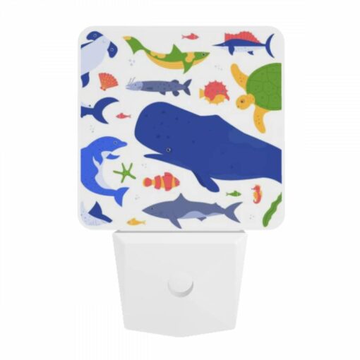 Night Light, A Colorful Cartoon Of Various Sea Creatures. -Nuas Diy Shop f9a2180b649532fd8b54d1397c8084b1c5047a33