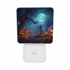 Night Light Set Of 2, A Night Scene With A Full Moon And A Bunch Of Pumpkins. -Nuas Diy Shop fa130ae6e3f680d55455d00873ab17447649164a