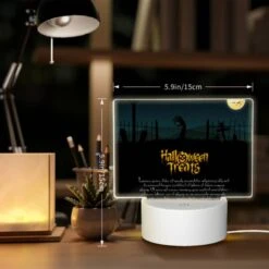 Rectangular Acrylic Night Light, A Halloween Treat Poster With A Spooky Scene. -Nuas Diy Shop fa2891a5ac05c8000a87dd9e4212a8d51a575e1d